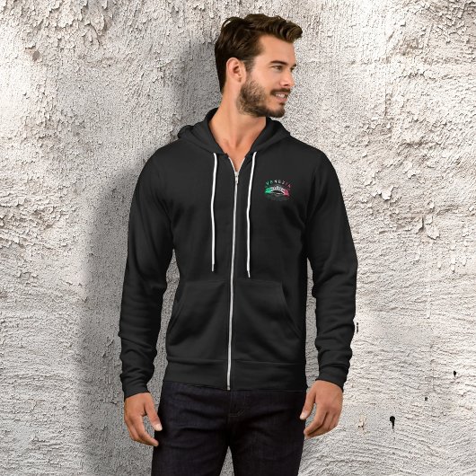 Venezia Rialto Bold Lines Mens Full Zip Hoodie