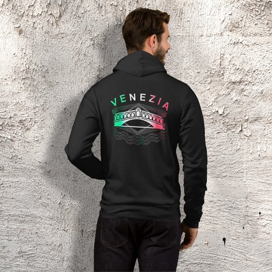 Venezia Rialto Bold Lines Mens Full Zip Hoodie