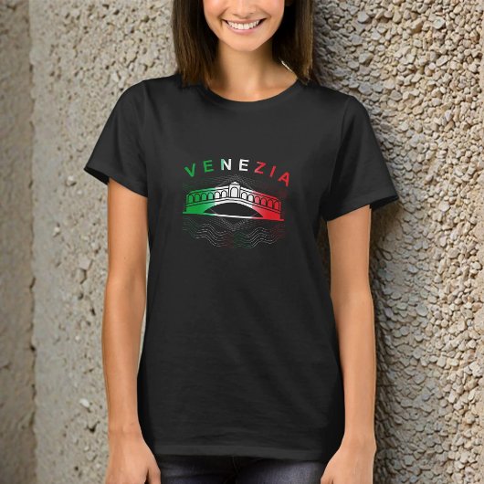 Venezia Rialto Bold Lines Womens Basic T-Shirt