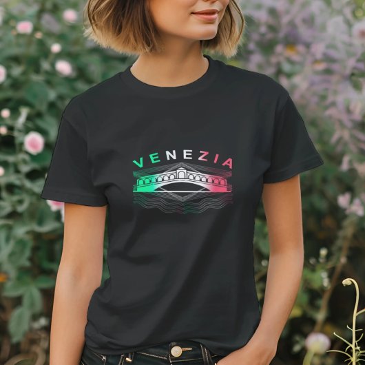 Venezia Rialto Bold Lines Womens Basic T-Shirt