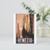 Venezia travel poster 1920 Venedig, Italien Postkarte (Stehend Vorderseite)