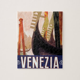 Venezia, Venedig, Italien Gondeln Vintage Puzzle