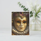 Venezia Venedig Italien Karnevalsmaske Postkarte (Stehend Vorderseite)