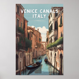 Venezia Venedig Kanalas venezianische Fahrt Poster