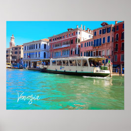 Venezia Venice Grand Canal Water Bus Poster
