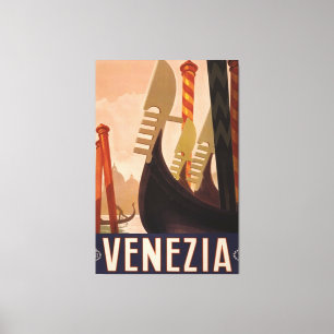 Venezia Vintage Italienisches Reiseposter Leinwanddruck