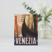Venezia Vintage Reisebild Postkarte (Stehend Vorderseite)