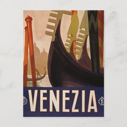 Venezia Vintage Reisebild Postkarte (Vorderseite)