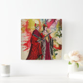 Venezianisch Doge und Dogeressa von Michael Moffa Quadratische Wanduhr (Zuhause)