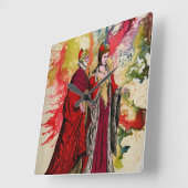 Venezianisch Doge und Dogeressa von Michael Moffa Quadratische Wanduhr (Winkel)