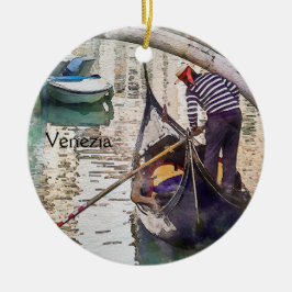 Venezianisch Gondola Venedig Italienischer Kanal Keramik Ornament