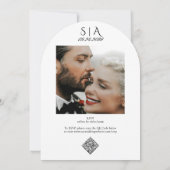 Venezianisch Gondola Verziert AIO Black & White We Einladung (Rückseite)