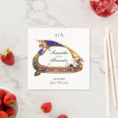 Venezianisch Gondola Verziert Black & White Weddin Serviette (Beispiel)