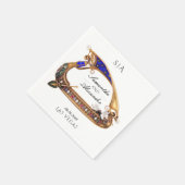 Venezianisch Gondola Verziert Black & White Weddin Serviette (Ecke)