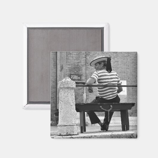 Venezianisch Gondolier Magnet (Vorderseite/Rückseite)