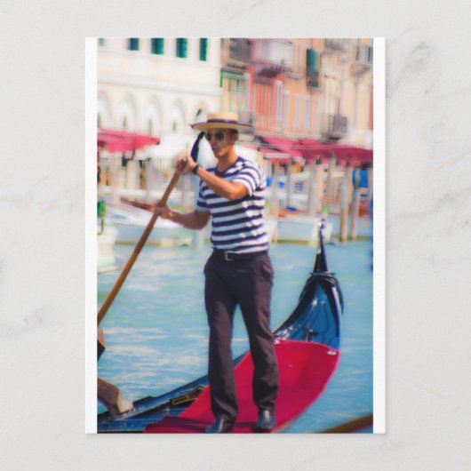 Venezianisch Gondolier Postkarte (Vorderseite)