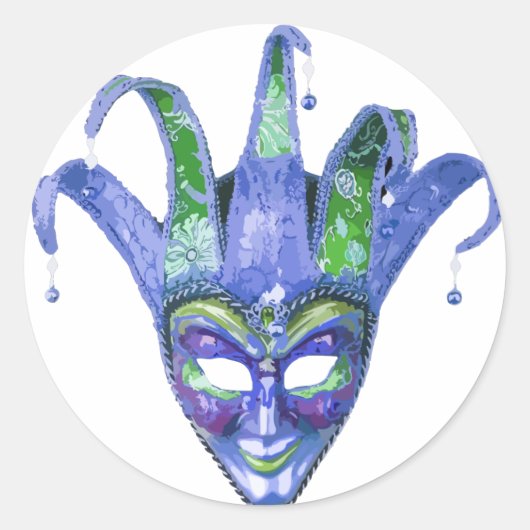 Venezianisch Jester Carnival Mask Runder Aufkleber (Vorderseite)