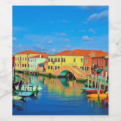 Venezianisch Lagoon - MURANO - Panorama Weinetikett (Einzelnes Label)