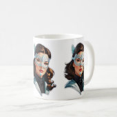 Venezianisch Masked Lady Kaffeetasse (VorderseiteRechts)