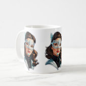 Venezianisch Masked Lady Kaffeetasse (Vorderseite Links)