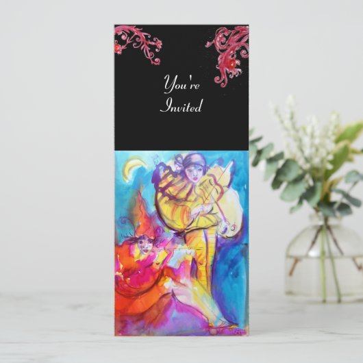 VENEZIANISCH MASQUERADE / MUSIKNOKURN EINLADUNG (Stehend Vorderseite)