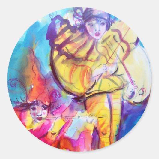 VENEZIANISCH MASQUERADE / MUSIKNOKURN RUNDER AUFKLEBER (Vorderseite)