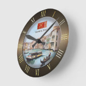 Venezianische Boote auf dem Canal Grande Runde Wanduhr (Winkel)