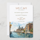 Venezianische Elegance Waterfront Rett-the-Date Einladung (Vorderseite)