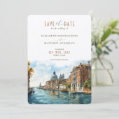 Venezianische Elegance Waterfront Rett-the-Date Einladung (Stehend Vorderseite)