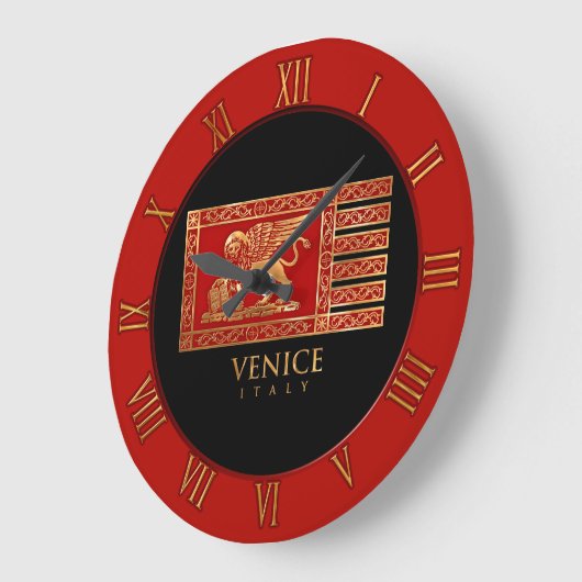 Venezianische Flagge Große Wanduhr (Winkel)