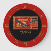 Venezianische Flagge Große Wanduhr (Vorderseite)