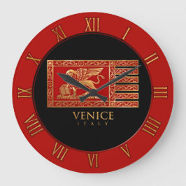 Venezianische Flagge Große Wanduhr