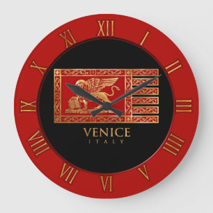 Venezianische Flagge Große Wanduhr
