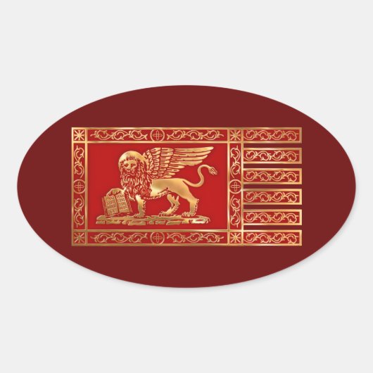 Venezianische Flagge Ovaler Aufkleber (Vorderseite)