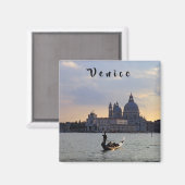 Venezianische Gondel bei Sonnenuntergang - Italien Magnet (Vorderseite/Rückseite)