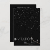 Venezianische Gondel Einladung Sterne Nacht (Vorne/Hinten)