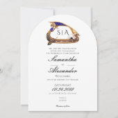 Venezianische Gondel mit Eltern Schwarz-weiß Hochz Einladung (Vorderseite)