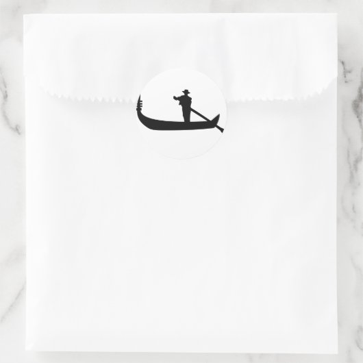 venezianische Gondel Runder Aufkleber (Tasche)