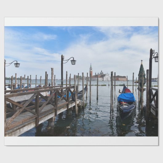 Venezianische Gondeln Geschenkpapier (Flach)
