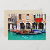 Venezianische Gondeln - RSVP-Karten RSVP Karte (Vorne/Hinten)