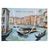 Venezianische Gondeln und Vaporetto Große Geschenktüte (Rückseite)