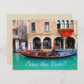 Venezianische Gondolas Rett-the-Date-Karten Einladung (Vorne/Hinten)