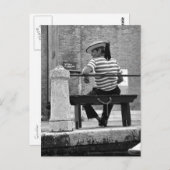 Venezianische Gondolier Postkarte (Vorne/Hinten)