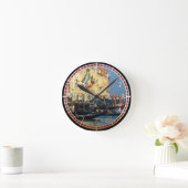 Venezianische Gondolieri Runde Wanduhr (Zuhause)