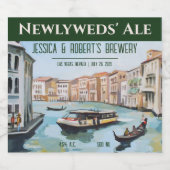 Venezianische Hochzeit Bierflaschenetikett (Einzelnes Label)