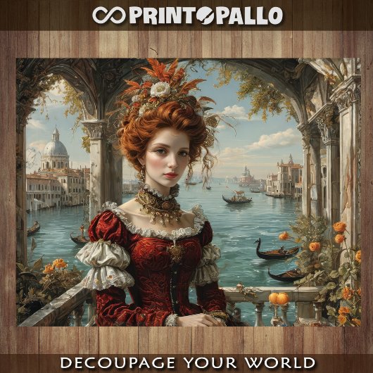 Venezianische in kostspieliger Renaissancekleidung Seidenpapier