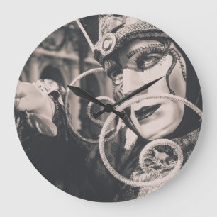 Venezianische Karneval-Maske Große Wanduhr