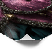 Venezianische Karneval rosa Kostüme und Maske. Poster (Ecke)