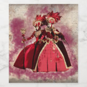 Venezianische Karnevalmaske und Kostüme. Weinetikett (Einzelnes Label)