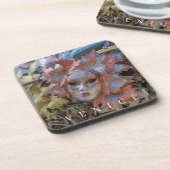 Venezianische Karnevalsmaske auf den Untersetzer (Linke Seite)